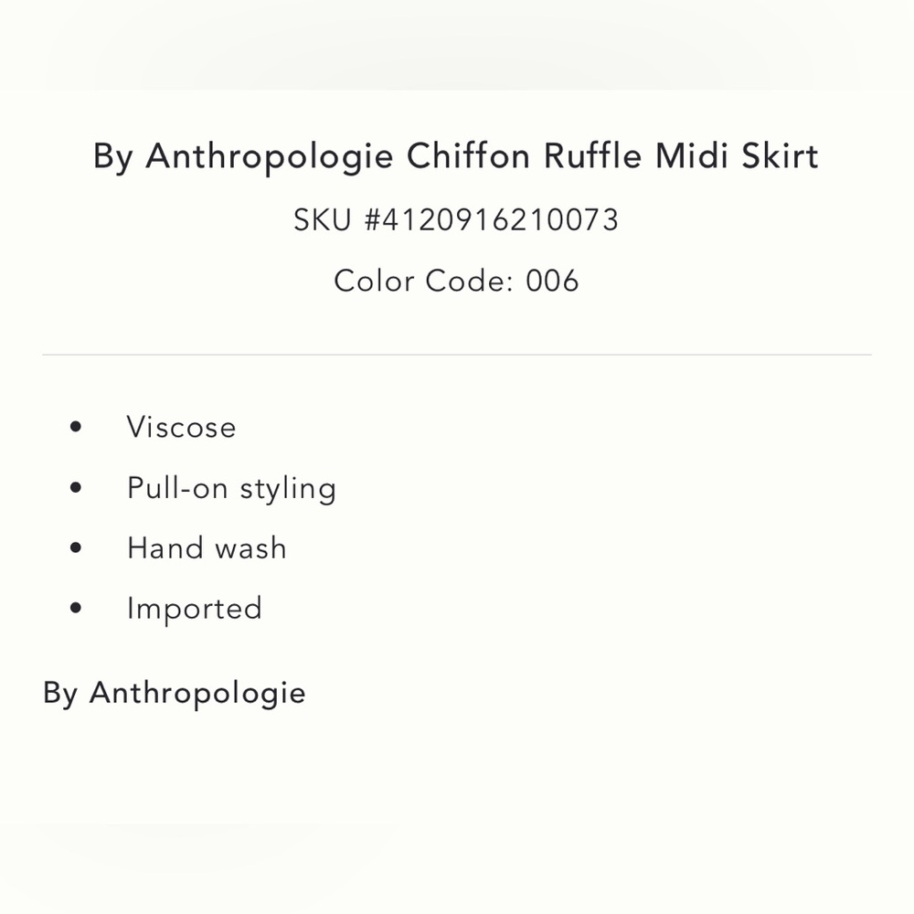 Anthro Chiffon Ruffle Midi Skirt - Picture 4 of 10